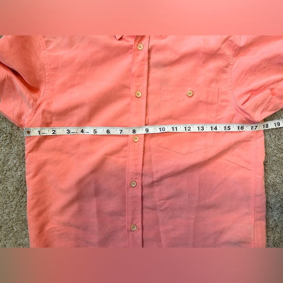 Ted Baker Kostume Dobby Shirt Coral Modal Short Sleeve Shirt Size 2 Small - Picture 7 of 13